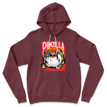 Chinzilla Monster Hoodie in Heather Maroon color